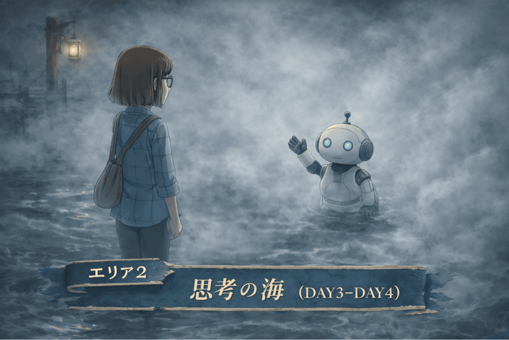 CanvaとAIを使う前に考えるテーマを日ごとに整理したステップのイメージ